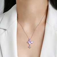 Shining Purple Butterfly Necklace