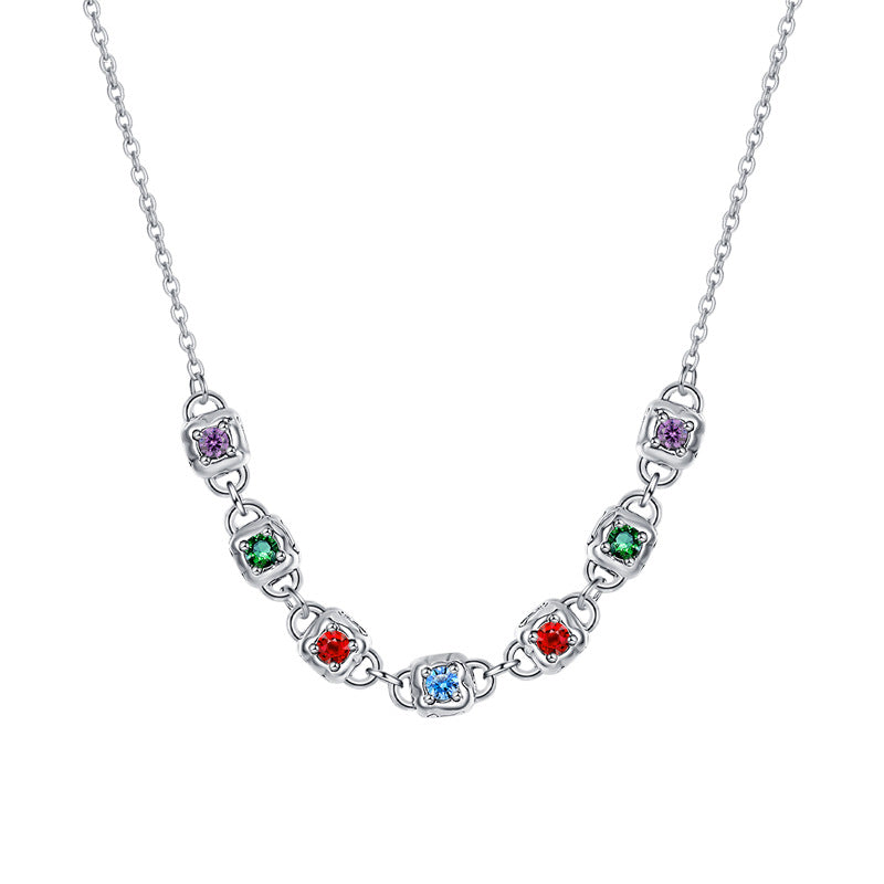Colorful Square Dice Necklace
