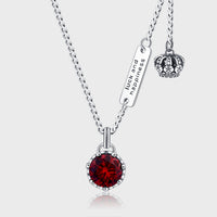 Retro Crown Jewel Plaque Necklace