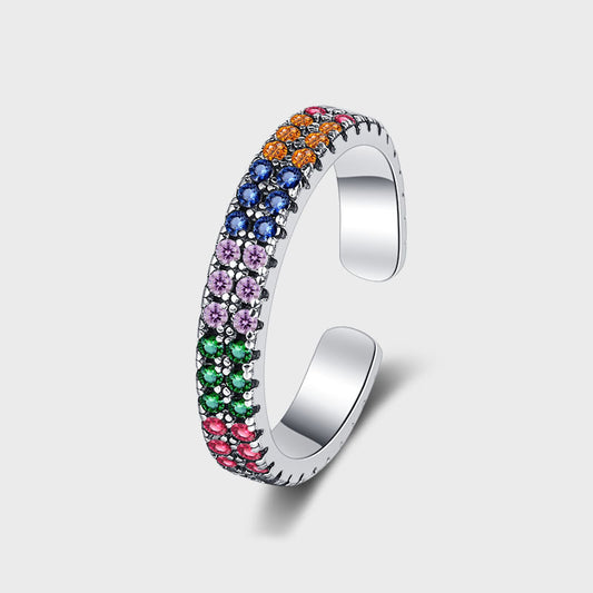 Double Row Colorful Ring