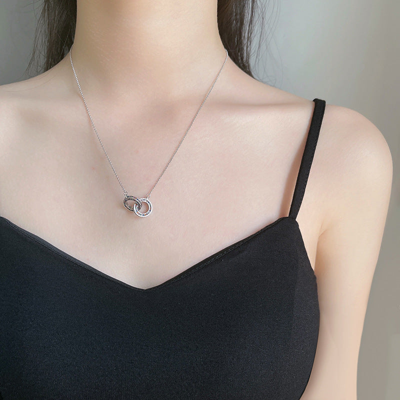 Clavicle Double Ring Necklace