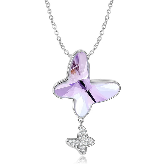 Shining Purple Butterfly Necklace