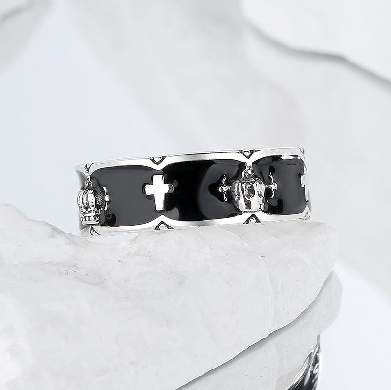 Black Iris Crown Ring