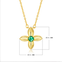 Shell Emerald Cross Necklace