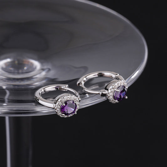 Majestic Purple Halo Earrings
