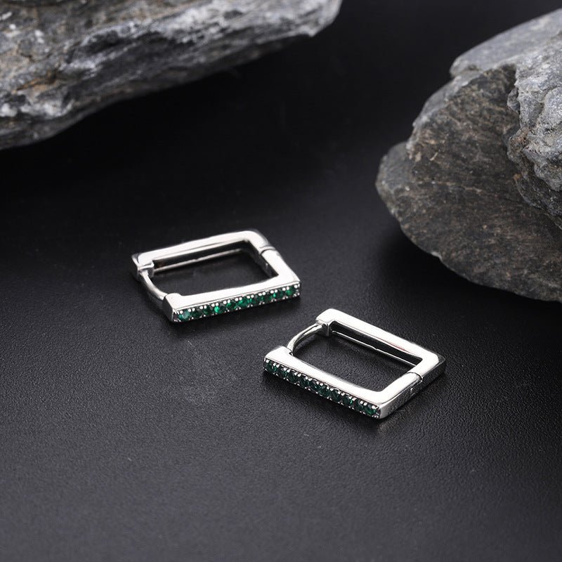Geometric Square Diamond Earrings