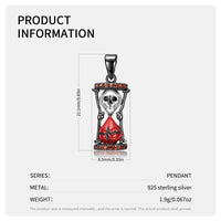 Small Dark Wind Skull Hourglass necklace