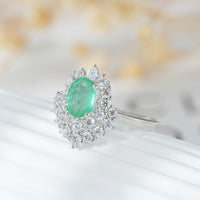 Emerald Halo Ring