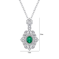 Vintage Flower Lace Gem Emerald Necklace