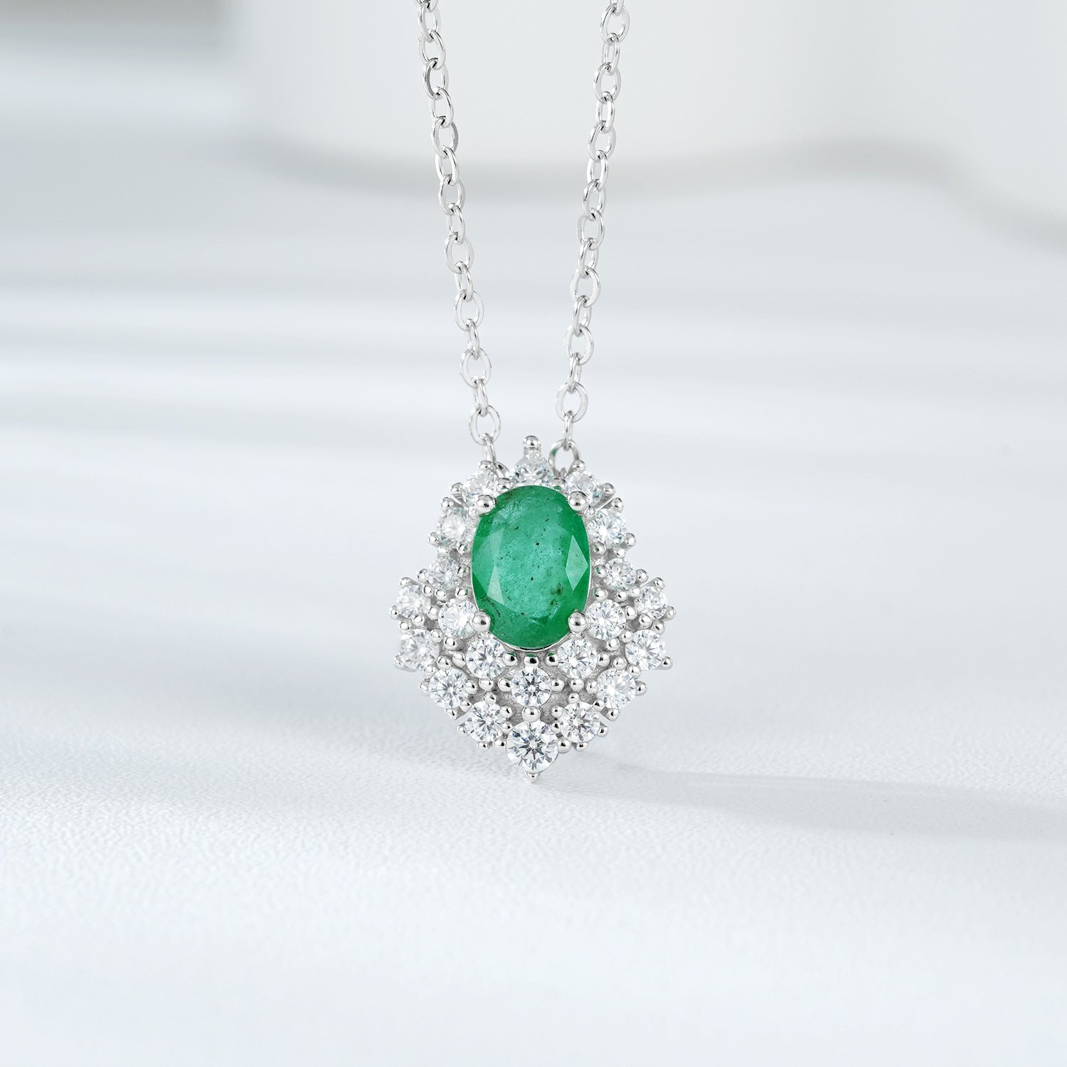 Emerald Luminous Leaf Necklace