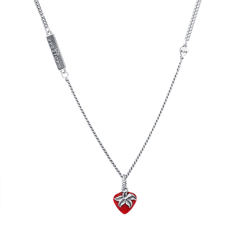Retro Enamel Strawberry Necklace