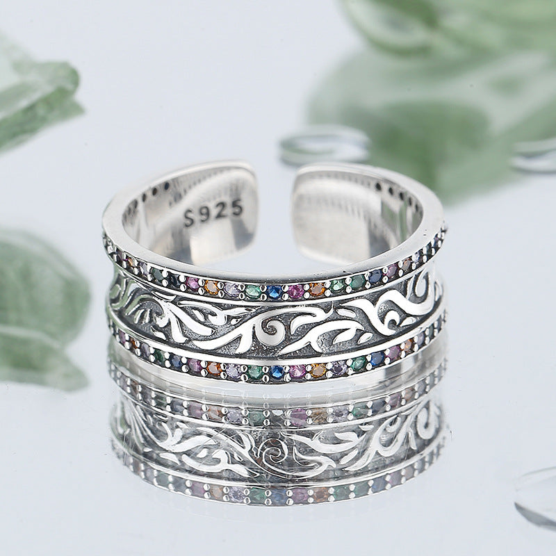 Tang Grass Rattan Flower Ring