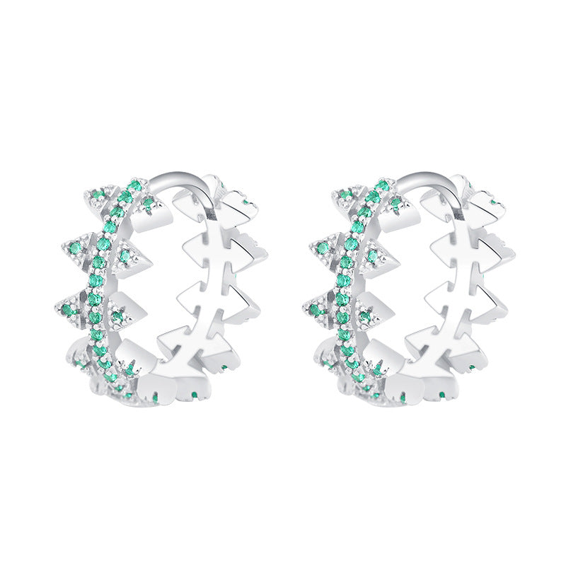 Green Crown Earring
