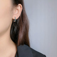 Geometric Square Diamond Earrings