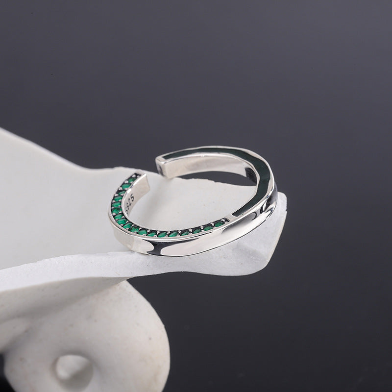 Double-sided Avocado Stone Ring