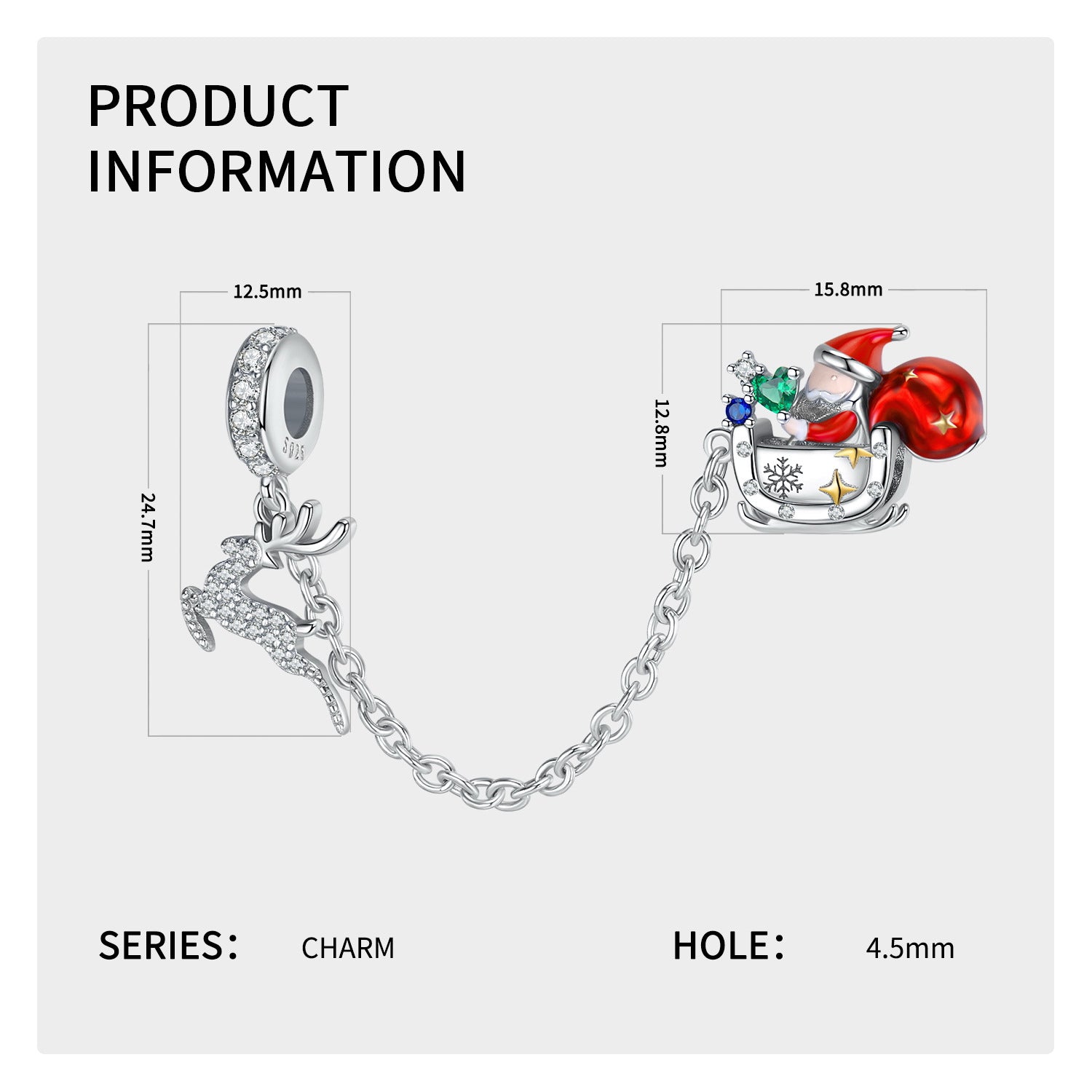 Elk & Santa Claus Christmas Beads