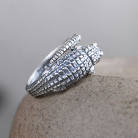Retro Matte Crocodile Ring