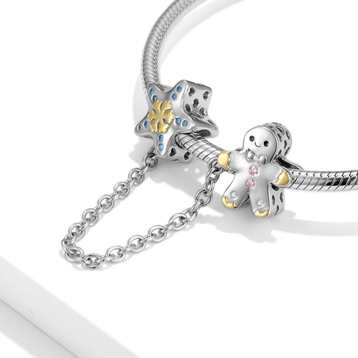 Snowman with Five-Pointed Star Snowflake Beads