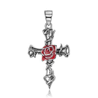 Thorn Rose Cross Necklace