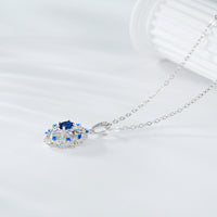 Sapphire Velvet Blossom Necklace