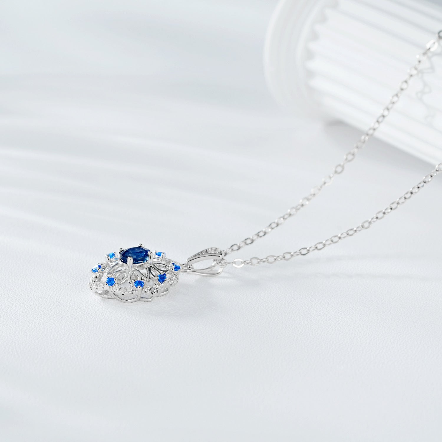 Sapphire Velvet Blossom Necklace