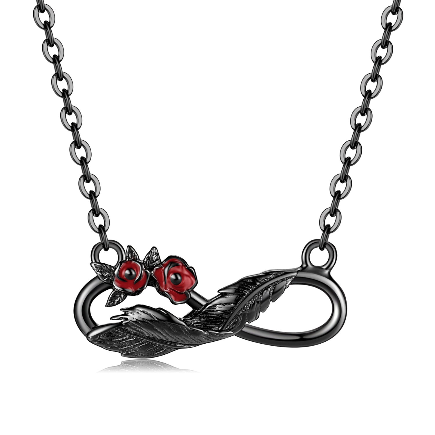 Dark Wind Rose Feather Necklace