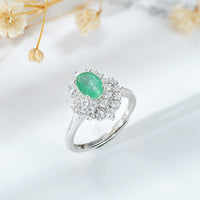 Emerald Halo Ring