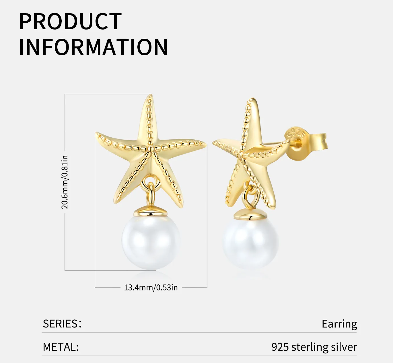 Starfish Pearl Earrings